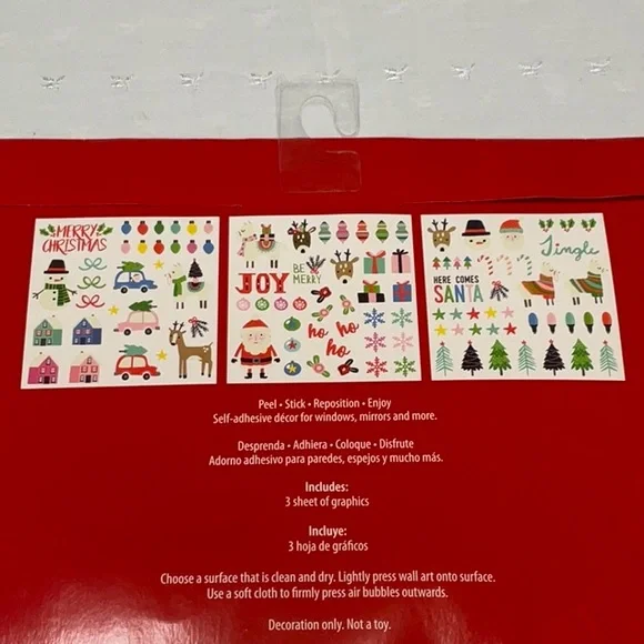 Holiday Time Window Car Clings 100 Adherible Clings - Picture 3 of 4